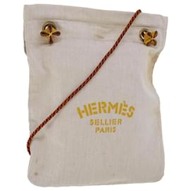 Hermès-HERMES Aline PM Shoulder Bag Canvas Beige Auth bs6298-Beige