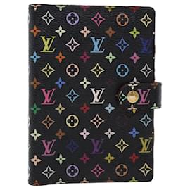 Louis Vuitton-LOUIS VUITTON Monogram Multicolor Agenda PM Tagesplaner Cover Schwarz R20895 45753-Schwarz