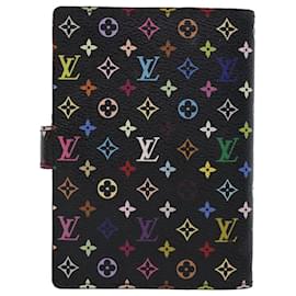 Louis Vuitton-LOUIS VUITTON Monogram Multicolor Agenda PM Day Planner Cover Black R20895 45753-Black