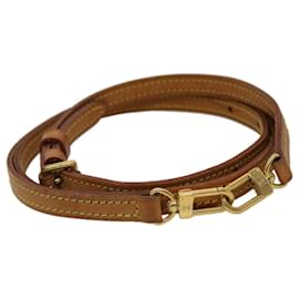 Louis Vuitton-LOUIS VUITTON Shoulder Strap Leather 37""-44.5"" Beige LV Auth 45460-Beige