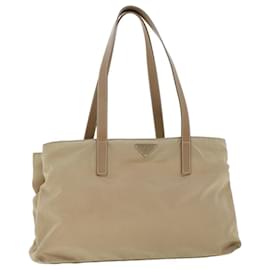 Prada-PRADA Tote Bag Nylon Beige Auth yb174-Beige
