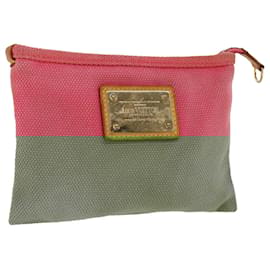 Louis Vuitton-LOUIS VUITTON Antigua Pochette Plat PM Pouch Pink Rose M40068 LV Auth 45780-Pink