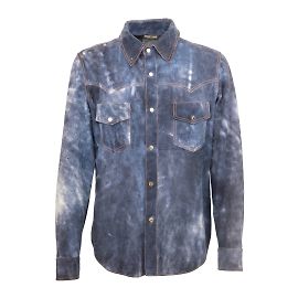 Roberto Cavalli Batik-Wildlederhemd Mehrfarben