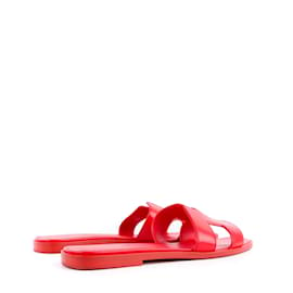 Hermès-HERMES  Sandals T.EU 37 Leather-Red