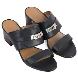 Hermès HERMES  Sandals EU 37 Leather Black
