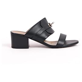 Hermès-HERMES  Sandals EU 37 Leather-Black