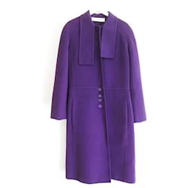Valentino-Manteau en laine et cachemire violet Valentino-Violet