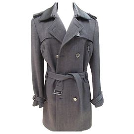 Versus Versace Versace tweed trench coat Brown