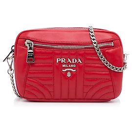Prada Pink Soft Calf Impunture Diagramme Taillentasche Pink