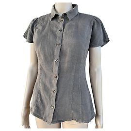 Armani Jeans Grey Linen Top Grey