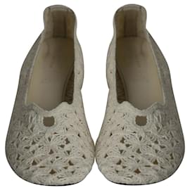 The row-The Row Crocheted Pumps in Off-White Cotton-White,Cream