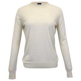 Pull Joseph Crewneck en Laine Crème Blanc Écru