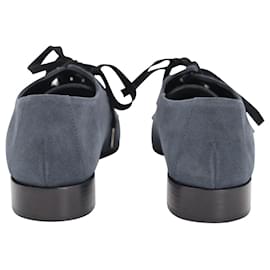 Moschino-Zapatos Oxford con cordones Moschino en ante azul marino-Azul marino