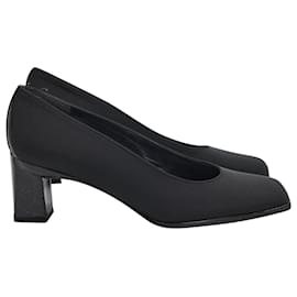 Stuart Weitzman-Stuart Weitzman Zapatos de tacón Viclassy Cordine en lona negra-Negro