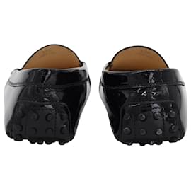 Tod's-Tod's Gommino Penny Loafers in Black Patent Leather-Black
