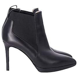 Christian Louboutin-Christian Louboutin Crochinetta 100 Ankle Boots in Black Leather-Black