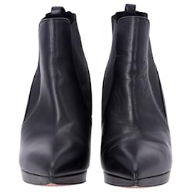 Christian Louboutin-Christian Louboutin Crochinetta 100 Ankle Boots in Black Leather-Black