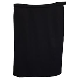 Carolina Herrera-Carolina Herrera Above-knee Straight Skirt in Black Wool-Black