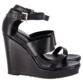 Mulberry Lizzie Compensées en Cuir Noir Noir