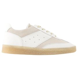 Maison Martin Margiela 6 Baskets Court - MM6 Maison Margiela - Cuir - Blanc Blanc
