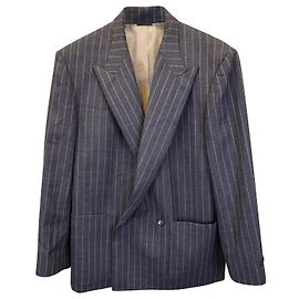 Fear of God The Suit Jacket Striped lined-breasted Blazer in Grey Wool Grey