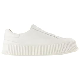 Jil Sander-Baskets - Jil Sander - Cuir - Blanc-Marron,Beige