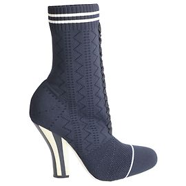 Fendi Colibri Sock Stretch-knit Ankle Boots in Black Nylon Black