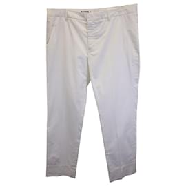 Jil Sander-Jil Sander Pantalones rectos de algodón color crema-Blanco,Crudo