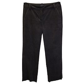 Pantalones rectos de pana Giorgio Armani en algodón gris marrón Gris