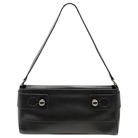 Furla-Furla Metal Embellished Shoulder Bag in Black Leather-Black