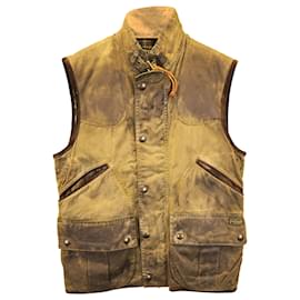 Polo Ralph Lauren-Polo Ralph Lauren Waxed Vest in Green Cotton-Green