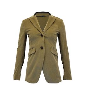 Einreihiger Blazer von Theory aus olivfarbenem Cord Grün Olivgrün