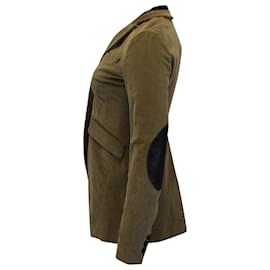 Theory-Theory Single-Breasted Blazer in Olive Corduroy-Green,Olive green