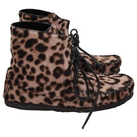 Isabel Marant Botas Mocassim Flavie em Couro de Couro com Estampa Animal Marrom