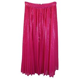 Jupe mi-longue plissée à sequins MSGM en polyester rose Rose