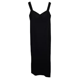 Carolina Herrera-Carolina Herrera Sweetheart Neckline Sleeveless Maxi Dress in Black Wool-Black