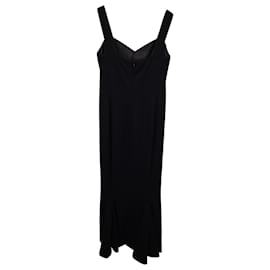 Carolina Herrera-Carolina Herrera Sweetheart Neckline Sleeveless Maxi Dress in Black Wool-Black