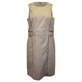 Abito Michael Kors con dettaglio cerniera in cotone beige Beige