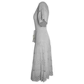 Zimmermann-Vestido de crochê Zimmermann Cassia em algodão marfim-Branco