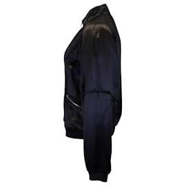 Saint Laurent-SAINT LAURENT 80s Teddy Bomber Jacket in Black Viscose-Black