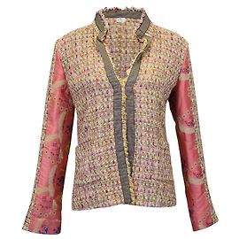 Etro Tweed Jacket in Multicolor Cotton Multiple colors