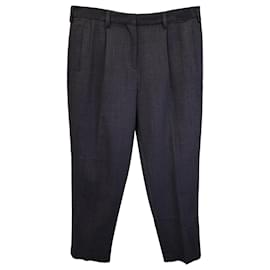 Etro-Etro Tapered Suit Trousers in Dark Grey Wool-Grey
