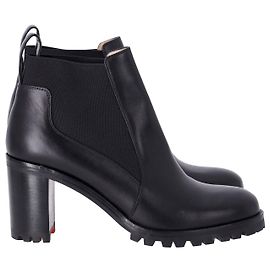 Christian Louboutin Marchacroche 70 Ankle Boots in Black calf leather Leather Black