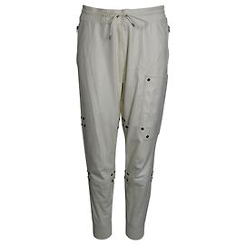 Tom Ford Drawstring Track Pants in White Leather White