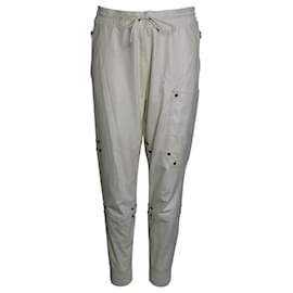 Tom Ford-Tom Ford Pantalones de chándal con cordón en cuero blanco-Blanco