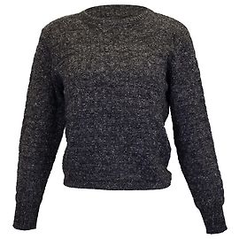 Giorgio Armani Strickpullover aus dunkelgrauer Wollmischung Grau
