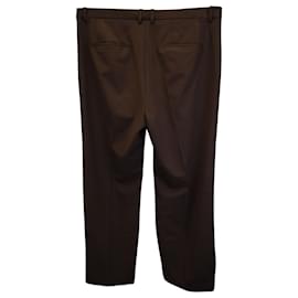 Theory-Theory Demitria Trousers in Brown Wool-Brown