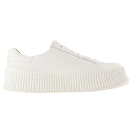 Baskets - Jil Sander - Cuir - Blanc Beige