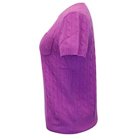 Ralph Lauren-Haut en maille torsadée Ralph Lauren en cachemire violet-Violet