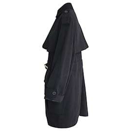 Tom Ford-Tom Ford ausgefranster Trenchcoat mit Gürtel aus schwarzer Baumwolle-Schwarz